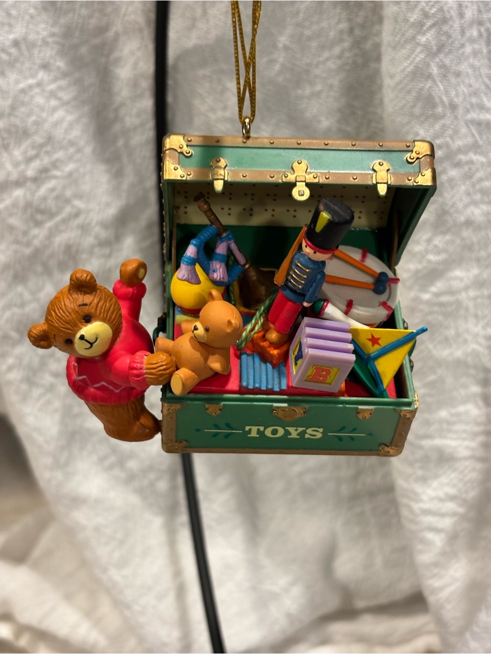 Vintage Enesco Treasury of Christmas Ornament Toy Chest Keepsake